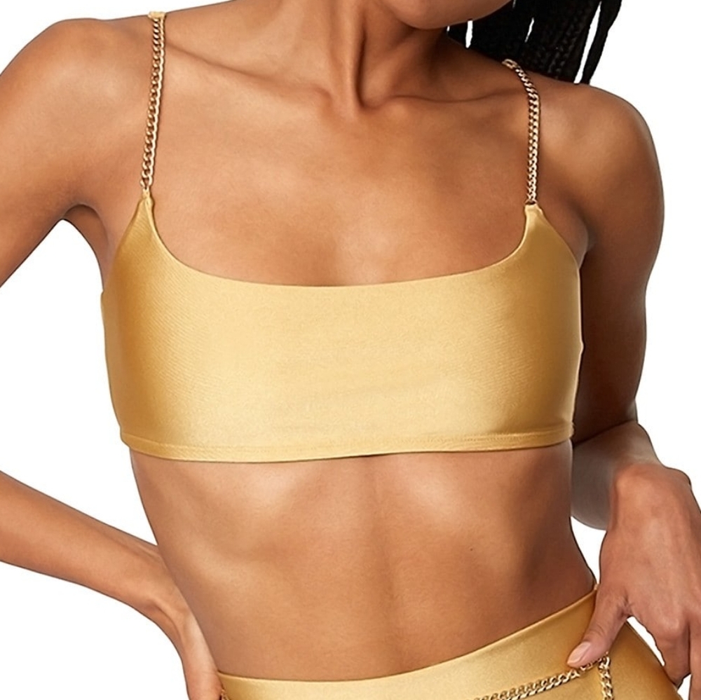 NWT Chain Cami Metallic Bra Top